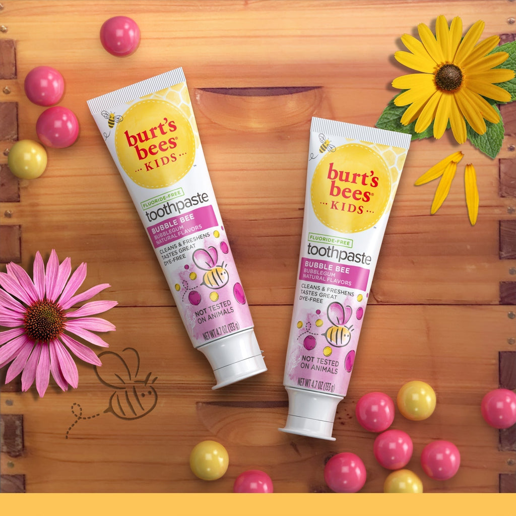 Kids Toothpaste, Natural Flavor, Fluoride Free, Bubble Bee5x