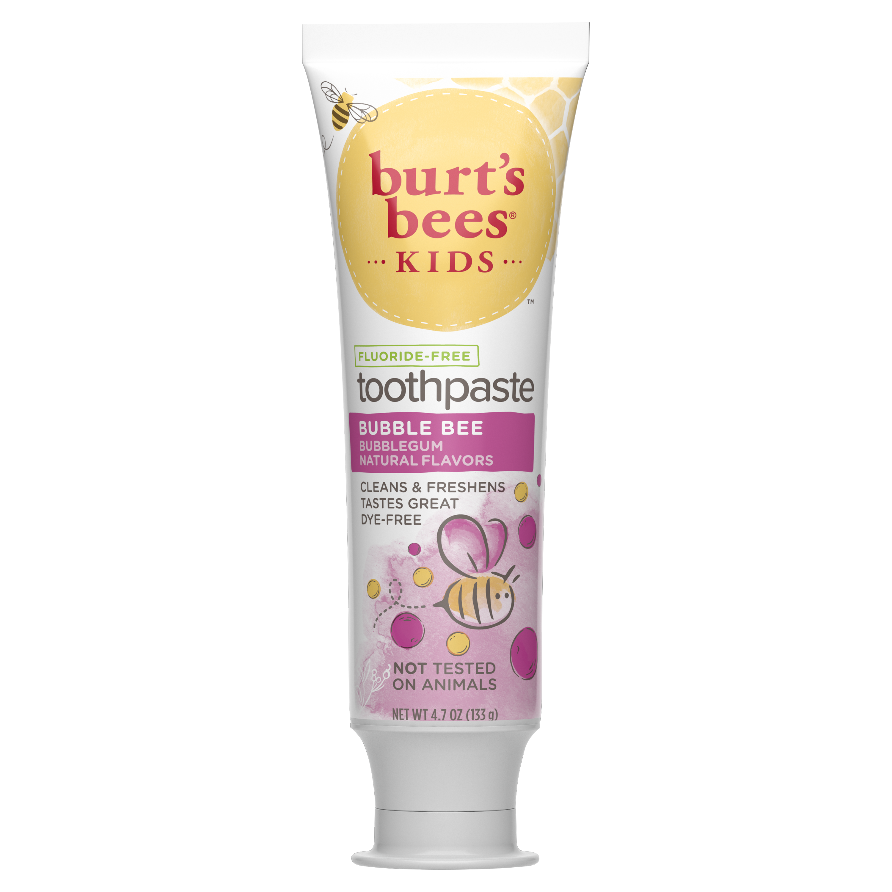 Kids Toothpaste, Natural Flavor, Fluoride Free, Bubble Bee5x