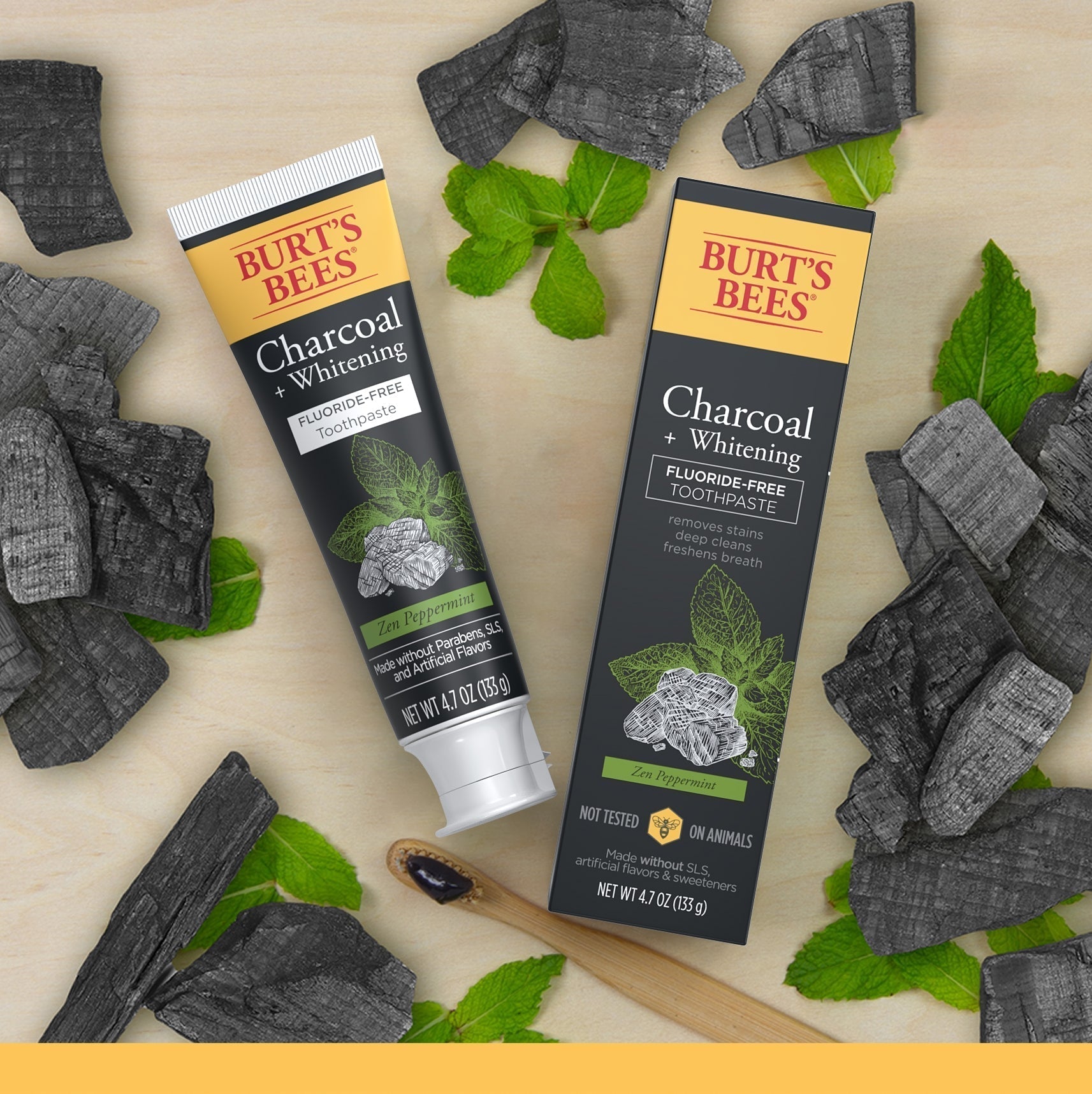 Charcoal + Whitening Zen Peppermint Toothpaste Fluoride-Freewl