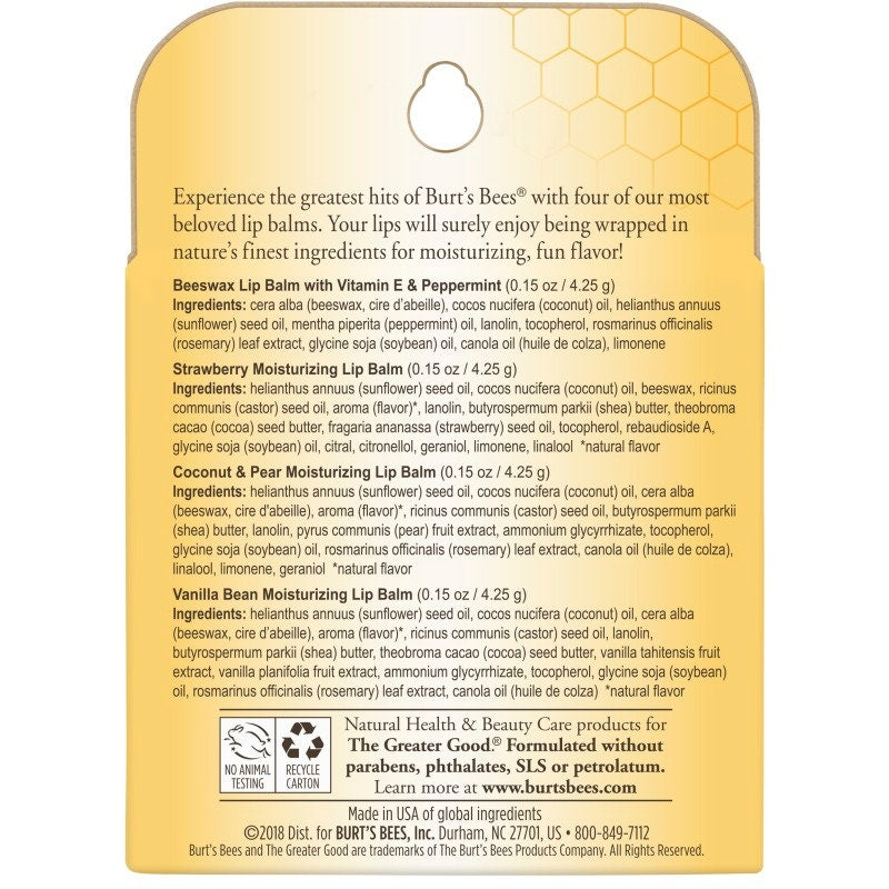 Best of Burt's Lip Balm 4-Packzw