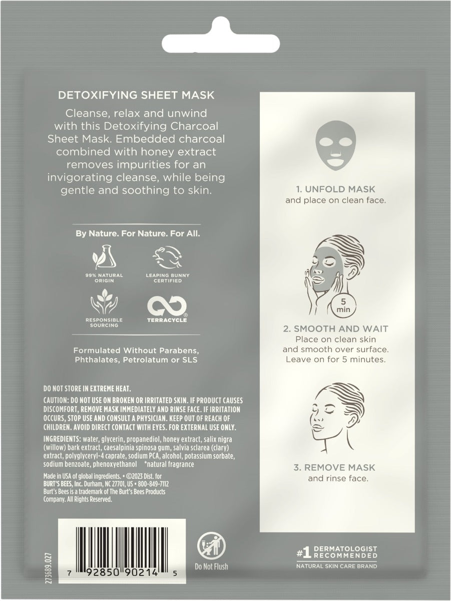 Detoxifying Charcoal Sheet Mask with Honeybb